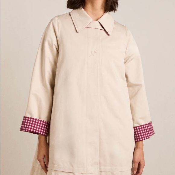Damson Madder Jackets & Blazers - Mercedes Bow Reversible Trench - Gingham & Ecru